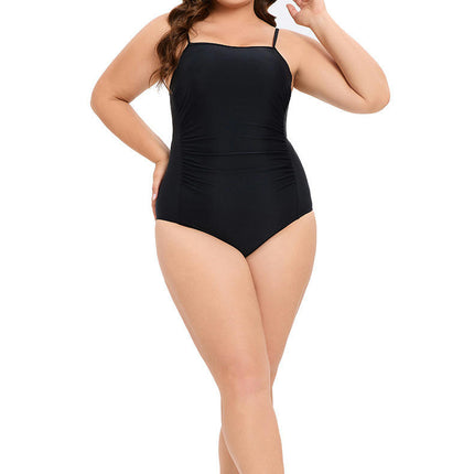 Women's One Piece Swimsuit Plus Size Spaghetti Strap Bathing Suit Ruched Swimwear