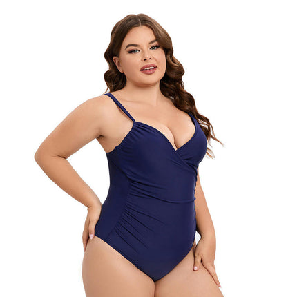 Womens One Piece Swimsuits Tummy Control Bathing Suits V Neck Ruched Monokini