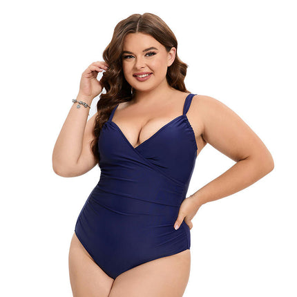 Womens One Piece Swimsuits Tummy Control Bathing Suits V Neck Ruched Monokini