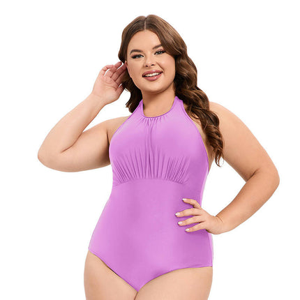 Women's One Piece Swimsuit Halter Tummy Control Swimwear Bathing Suit