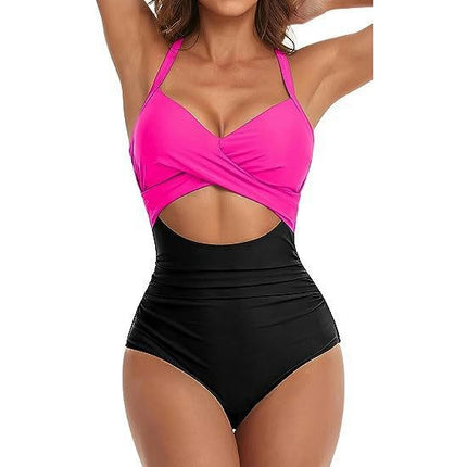 Womens One Piece Swimsuits Ruched Tummy Control Cut Out Monokinis Bathing Suit