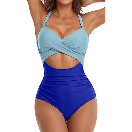 Womens One Piece Swimsuits Ruched Tummy Control Cut Out Monokinis Bathing Suit