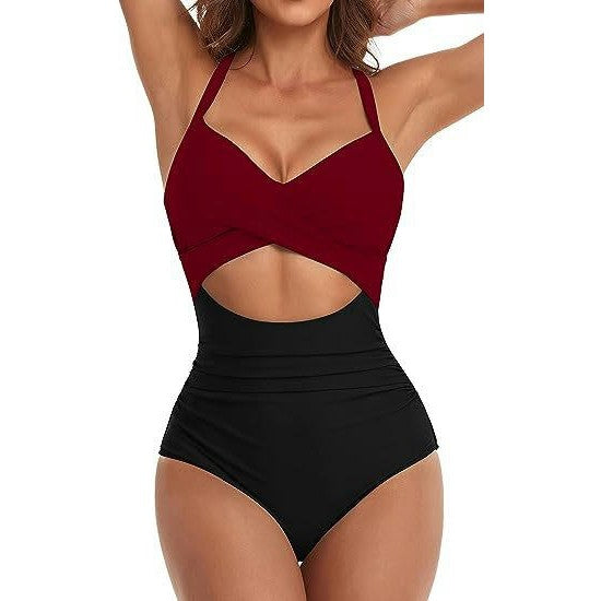 Womens One Piece Swimsuits Ruched Tummy Control Cut Out Monokinis Bathing Suit