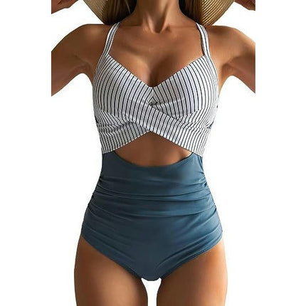 Womens One Piece Swimsuits Ruched Tummy Control Cut Out Monokinis Bathing Suit