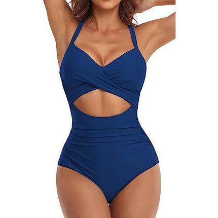 Womens One Piece Swimsuits Ruched Tummy Control Cut Out Monokinis Bathing Suit