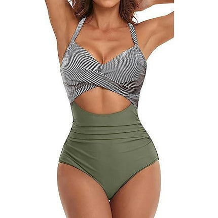 Womens One Piece Swimsuits Ruched Tummy Control Cut Out Monokinis Bathing Suit