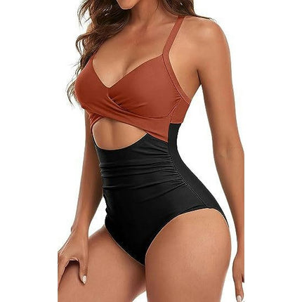 Womens One Piece Swimsuits Ruched Tummy Control Cut Out Monokinis Bathing Suit