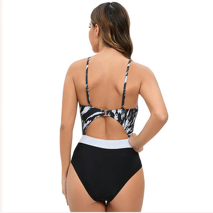 Womens One Piece Swimsuit Tummy Control Bathing Suit Sexy Cut Out Halter Swimwear