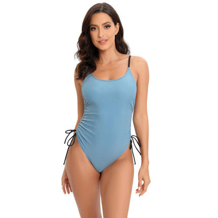 Women's Ruched One Piece Swimsuit Tummy Control Swimsuit High Cut Bathing Suit