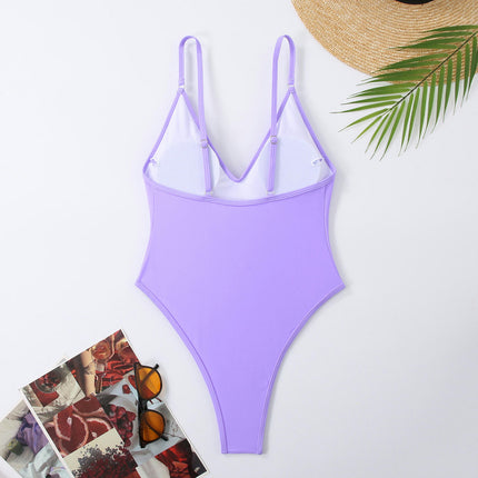 Women One Piece Swimsuits Tummy Control Bathing Suits Sexy V Neck Swimwear