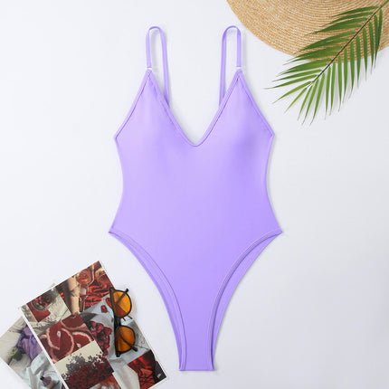 Women One Piece Swimsuits Tummy Control Bathing Suits Sexy V Neck Swimwear