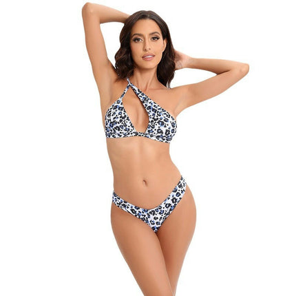 Women One Shoulder Cutout Bikini Bathing Suit High Cut Two Piece Swimsuits