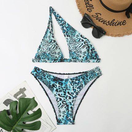 Women One Shoulder Cutout Bikini Bathing Suit High Cut Two Piece Swimsuits