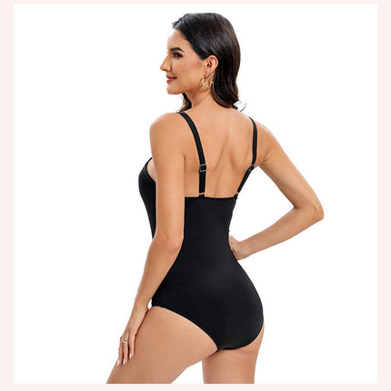 Women's One Piece Swimsuit Halter Mesh Bathing Suit Tummy Control Swimwear