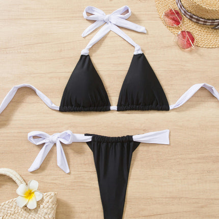 Bikini for Women Sexy Halter Triangle String Thong Swimsuits 2 Piece Bathing Suit