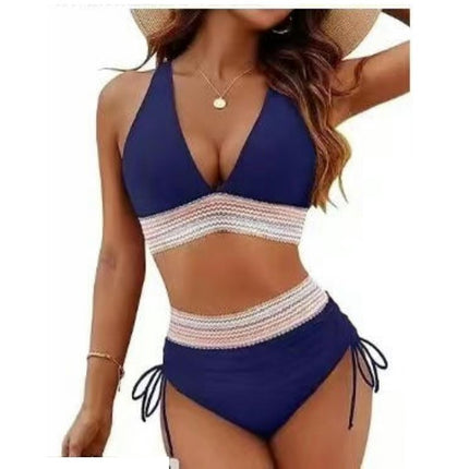 Womens High Waisted Bikini Sets Tummy Control Swimsuits Drawstring Two Piece Bathing Suit