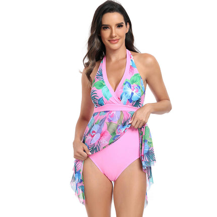 Womens Tankini Swimsuits Tummy Control Bathing Suits Two Piece Flowy Swimwear with Shorts