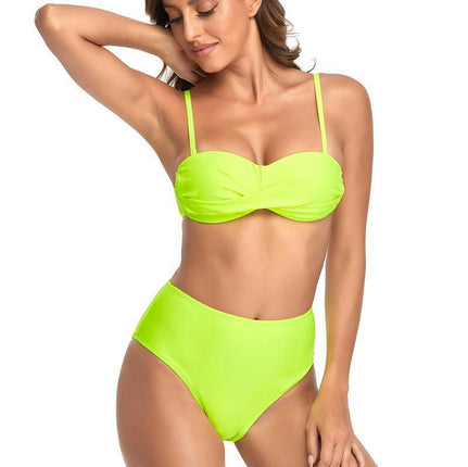 Women's Two Piece Bikini Set Tummy Control Swimsuit High Waisted Bathing Suit