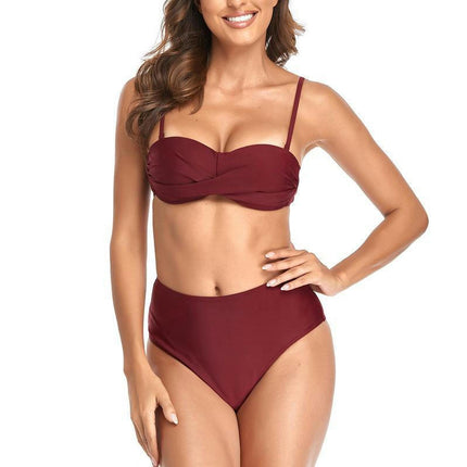 Women's Two Piece Bikini Set Tummy Control Swimsuit High Waisted Bathing Suit