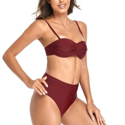 Women's Two Piece Bikini Set Tummy Control Swimsuit High Waisted Bathing Suit