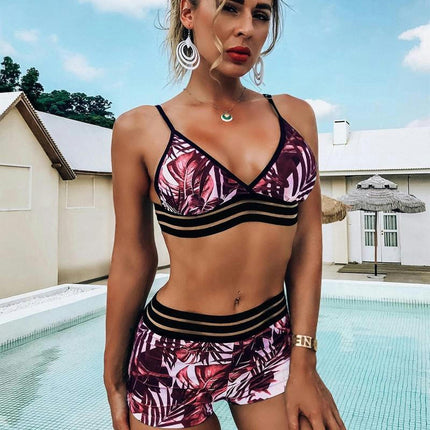 Women Two Piece Swimsuits with Boyshort High Waisted Bikini Set Tummy Control Bathing Suit