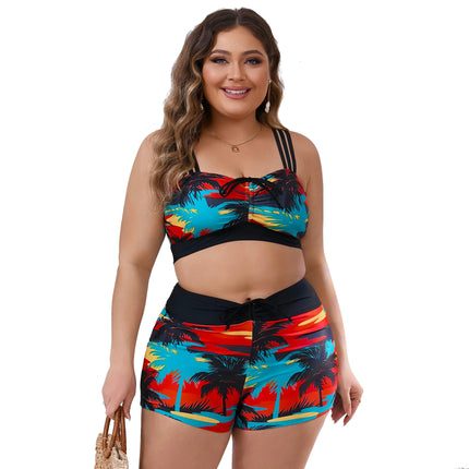 High Waisted Bikini Sets for Women Boy Shorts 2 Piece Swimsuits Plus Size Bathing Suit