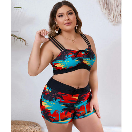 High Waisted Bikini Sets for Women Boy Shorts 2 Piece Swimsuits Plus Size Bathing Suit