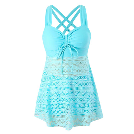 Two Piece Swimsuit for Women Swim Dress with Boyshorts Flowy Mesh Tankini Bathing Suit