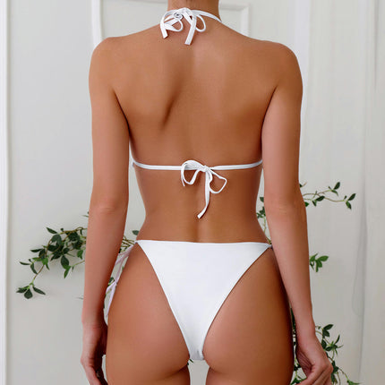 Women's 2 Piece Bikini Set Halter Triangle Swimsuit Tie Side Bathing Suit