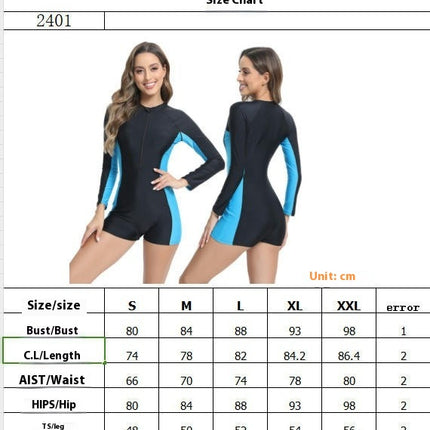 Women's One Piece Surfing Swimsuit Long Sleeve Rash Guard Boyleg Athletic Bathing Suit