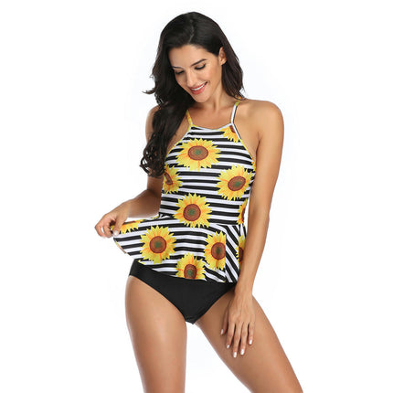 Tankini Swimsuits for Women 2 Piece Bathing Suits Swim with Bikini Bottom Tummy Control Swimwear