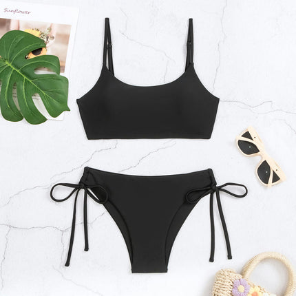 Women Bikini Set High Cut Two Piece Swimsuit Spaghetti Strap Swimwear Bathing Suit