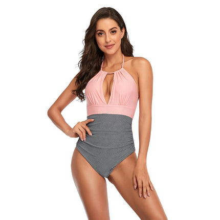 Women's One Piece Swimsuit Halter Tummy Control Swimwear Cutout Bathing Suit