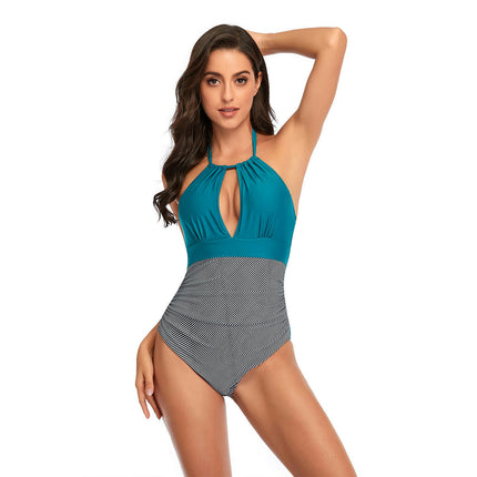 Women's One Piece Swimsuit Halter Tummy Control Swimwear Cutout Bathing Suit