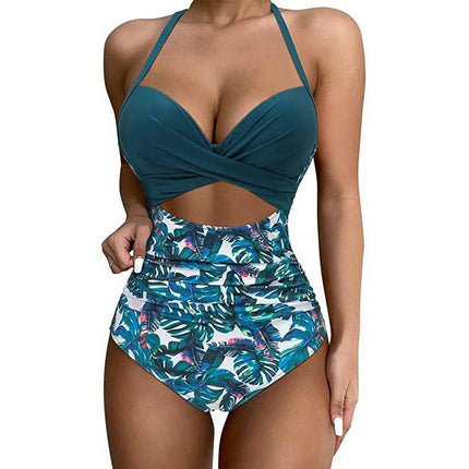 Womens Cutout Bathing Suit Tummy Control One Piece Swimsuit V Neck Ruched Swimwear