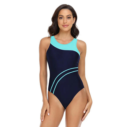 Women's One Piece Swimsuit Athletic Racerback Sleeveless Bathing Suit