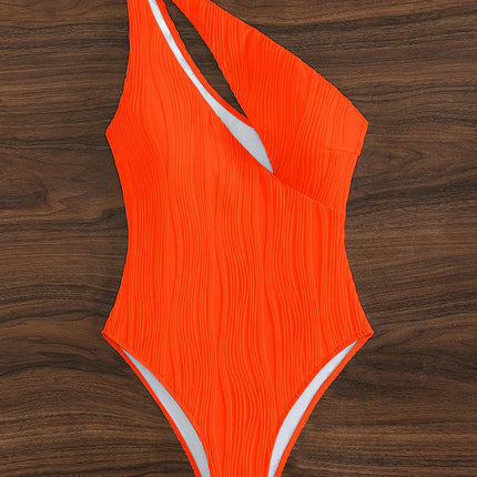 Women's One Shoulder One Piece Swimsuit Cutout Bathing Suit Slimming Swimwear