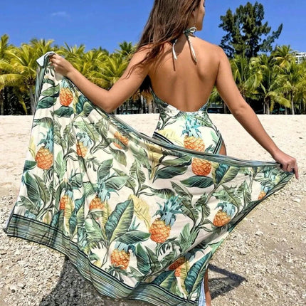 One Piece Swimsuit for Women with Beach Cover Up Wrap Skirt Set Bathing Suit