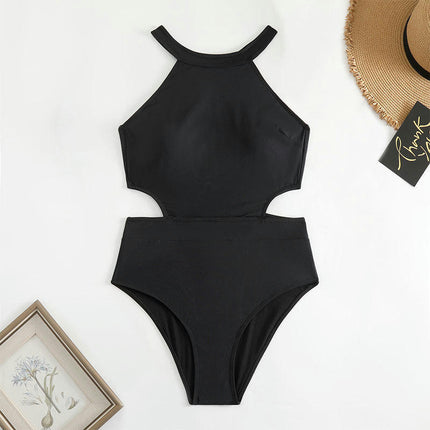 Women Tummy Control One Piece Swimsuit Sexy Cutout High Neck Bathing Suit