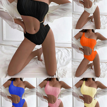 Women One Piece Swimsuit One Shoulder Bathing Suit Sexy Cutout Swimwear