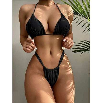 Sexy 2 Piece Bikinis for Women Halter Swimsuits High Cut Triangle Bathing Suit