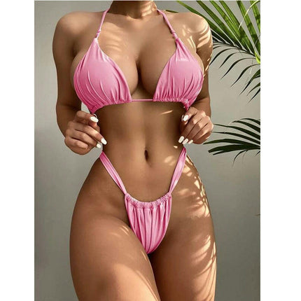 Sexy 2 Piece Bikinis for Women Halter Swimsuits High Cut Triangle Bathing Suit