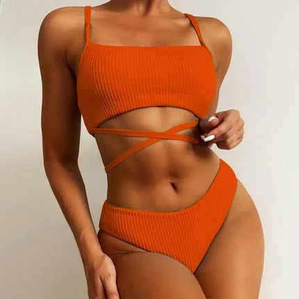 Women Sexy 2 Piece Triangle Swimsuits High Cut Bikini Set Two Piece Bathing Suit