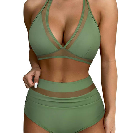 High Waisted Bikini Set for Women Two Piece Swimsuit Halter Push Up Bathing Suits