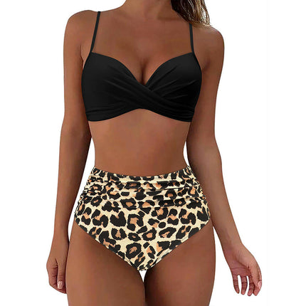 Women Two Piece High Waisted Bikini Set Tummy Control Bathing Suit Full Coverage Swimsuit