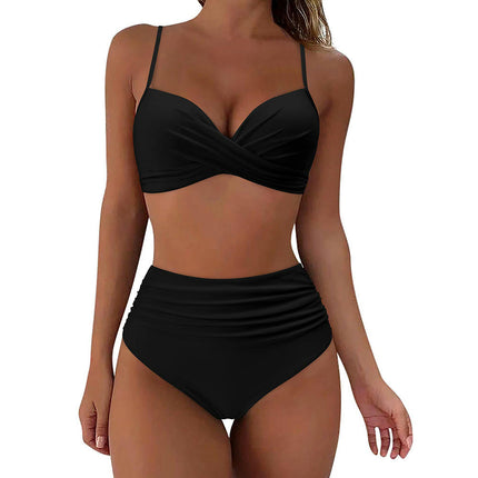 Women Two Piece High Waisted Bikini Set Tummy Control Bathing Suit Full Coverage Swimsuit