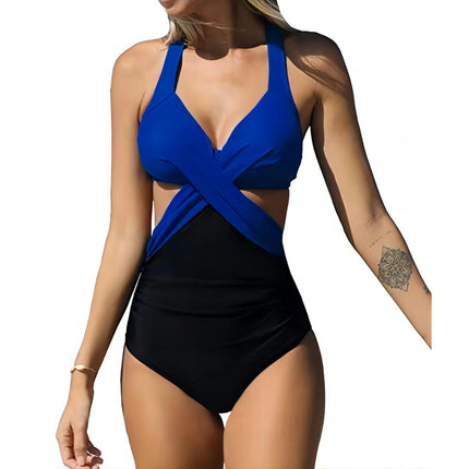 Women Cutout One Piece Swimsuit V Neck Swimwear Tummy Control Bathing Suits