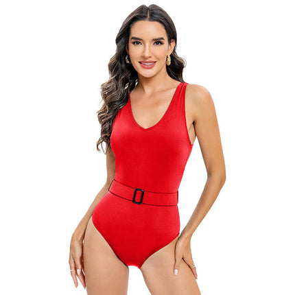 Women's One Piece Swimsuits Tummy Control Bathing Suits V Neck Slimming Swimwear