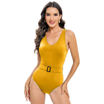 Women's One Piece Swimsuits Tummy Control Bathing Suits V Neck Slimming Swimwear