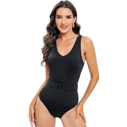 Women's One Piece Swimsuits Tummy Control Bathing Suits V Neck Slimming Swimwear